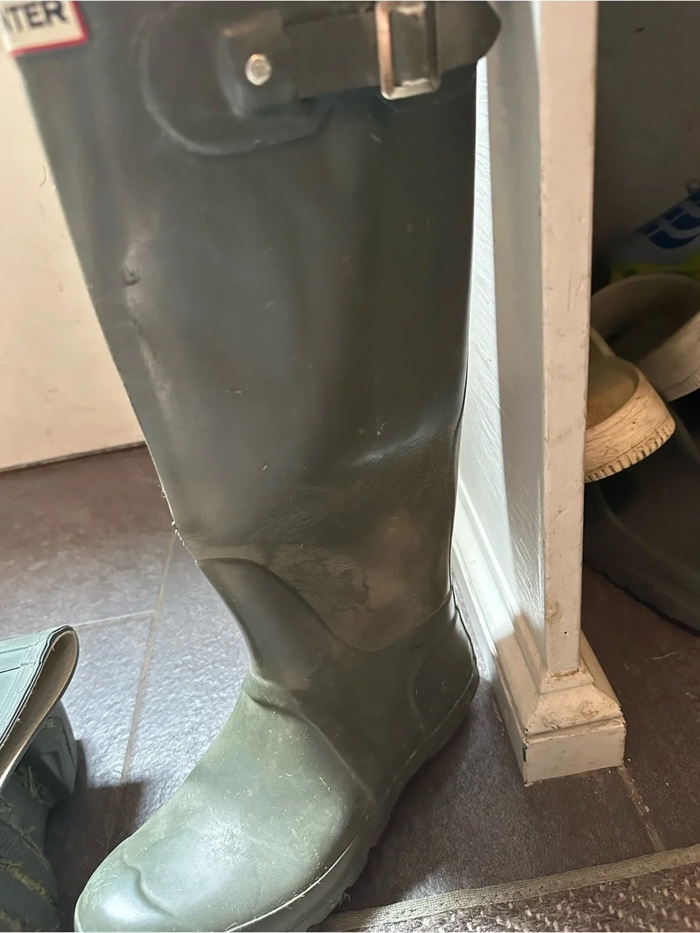 Hunter Dark Olive Green Tall Rubber Rain Boots